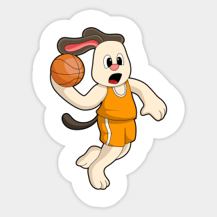 Dog at Basketball Sports Sticker